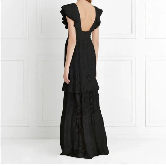 Rachel Zoe Violet Fil coupe dress in black. - Picture 2 of 5